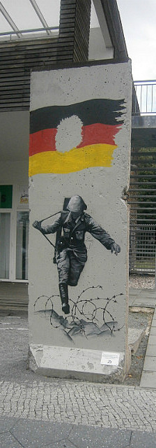 East german soldier deflecting